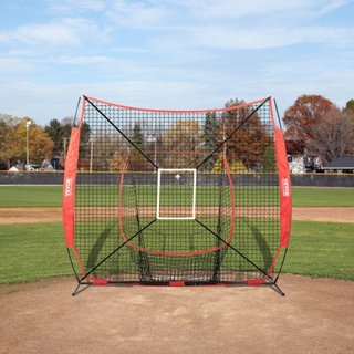 Red de práctica de béisbol y softbol de 7x7 pies, red de entrenamiento portátil para bateo, atrapada y lanzamiento, equipo de entrenamiento de béisbol con zona de strike (solo red)