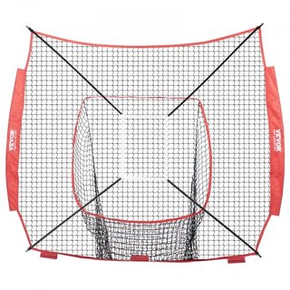 Red de práctica de béisbol y softbol de 7x7 pies, red de entrenamiento portátil para bateo, atrapada y lanzamiento, equipo de entrenamiento de béisbol con zona de strike (solo red)