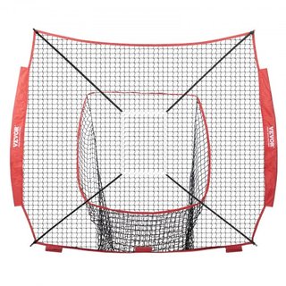Red de práctica de béisbol y softbol de 7x7 pies, red de entrenamiento portátil para bateo, atrapada y lanzamiento, equipo de entrenamiento de béisbol con zona de strike (solo red)