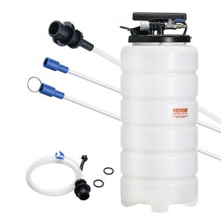 Extractor de Fluidos, 4 Galones (15 Litros), Cambiador de Aceite Neumático/Manual, Extractor de Fluidos por Vacío con Varilla de Medición y Manguera de Succión, Bomba de Cambio de Aceite para Evac...