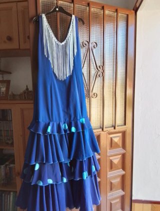 Vestido Flamenco Azul Volantes