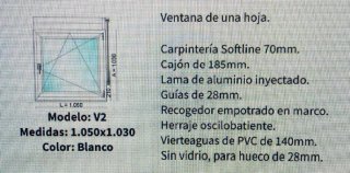 Ventana PVC Blanco 1 Hoja con Persiana