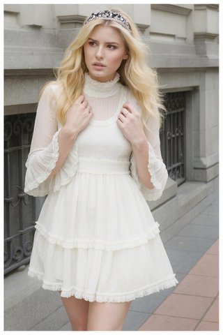 Vestido blanco plumeti T. XS