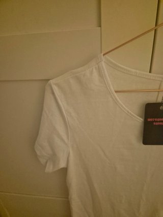 Camiseta de algodón blanca manga corta