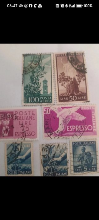 7 Francobolli Italiani Usati Anni '40/'50