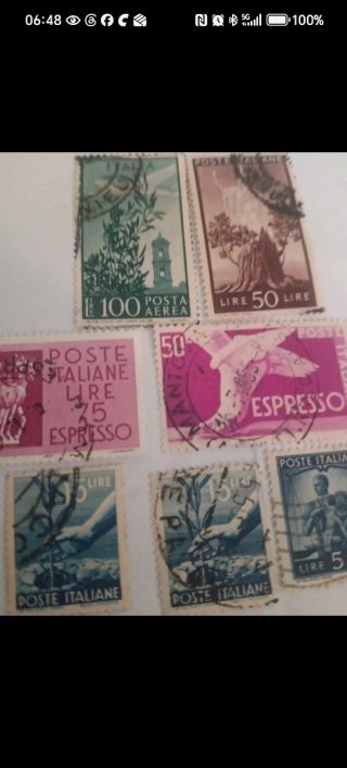 7 Francobolli Italiani Usati Anni '40/'50