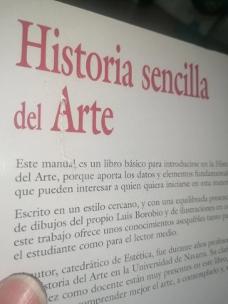 Libro: HISTORIA SENCILLA DEL ARTE Luis Borobio