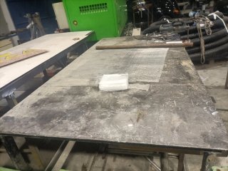 Banco/mesa de trabajo industrial de hierro