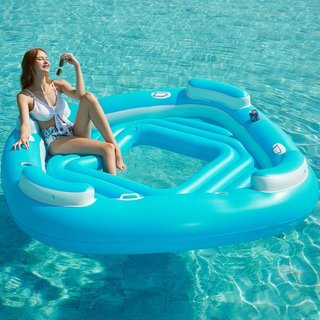 JASONWELL Flotador XL 4 Personas Vinilo Azul