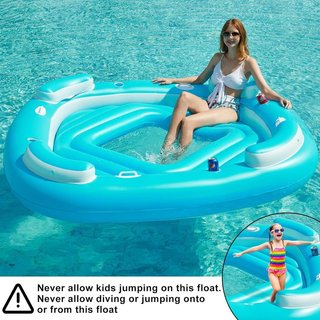JASONWELL Flotador XL 4 Personas Vinilo Azul