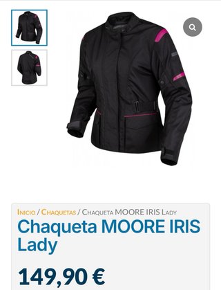 Chaqueta Moto MOORE IRIS Lady  XS Negra y Rosa