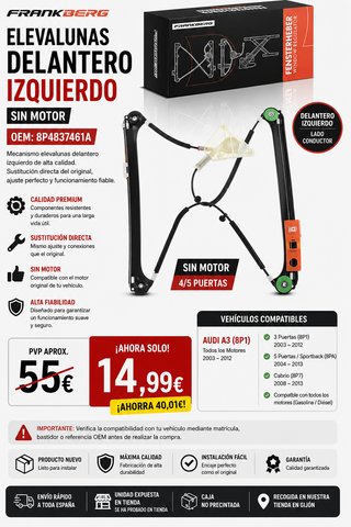 Elevalunas Delantero Izquierdo Audi A3 8P