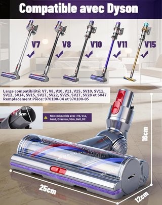 Spazzola High Torque LUNEKUCK per Dyson V7-V15