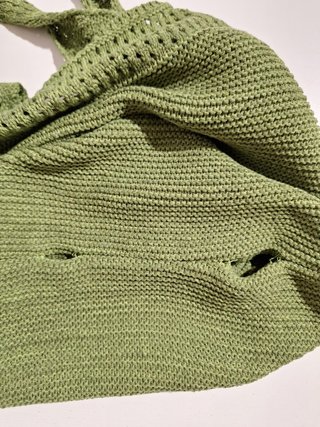 Bolso de mano crochet verde