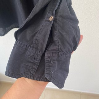 Camisa Bershka Negra Cuello Mao Talla XXL