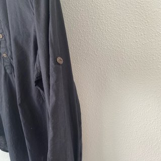 Camisa Bershka Negra Cuello Mao Talla XXL
