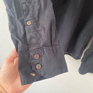 Camisa Bershka Negra Cuello Mao Talla XXL