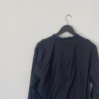 Camisa Bershka Negra Cuello Mao Talla XXL