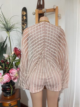 Mono lentejuelas beige y dorado