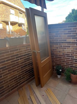Puertas madera maciza y cristal 200x80 Visel
