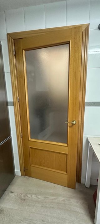 Puertas madera maciza y cristal 200x80 Visel