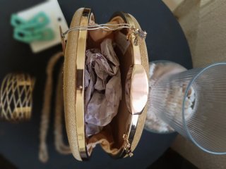 Bolso Clutch Dorado Brillante