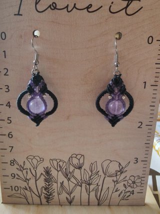 Pendientes Amatista Lavanda a Macramé