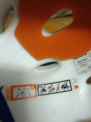 Casco infantil bici azul y blanco