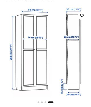Armario Ikea Billy Blanco con Puertas Oxberg