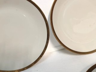 Set 4 piatti porcellana bordo oro