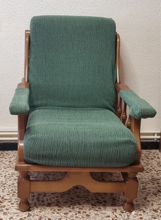 Butaca de tela y madera