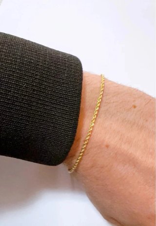 Pulsera oro 18k eslabones retorcidos