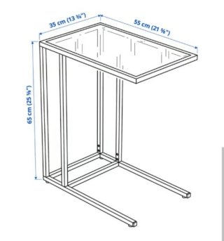 Mesita soporte portátil cristal y metal
