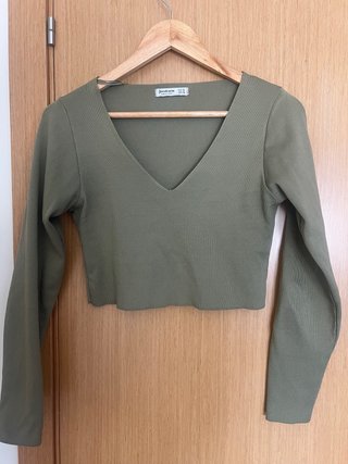 Top verde Stradivarius talla XS