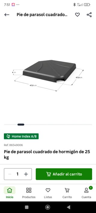 Base para parasol de hormigón 25kg