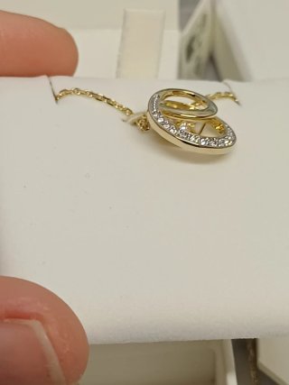 Collana Swarovski cerchi cristallo centrale oro