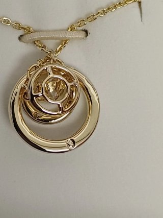 Collana Swarovski cerchi cristallo centrale oro