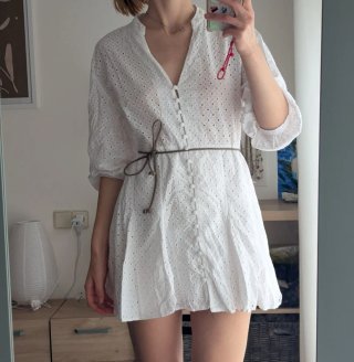 Vestido blanco brocado