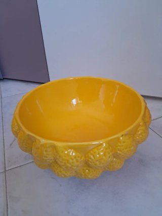 Vaso giallo limoni in ceramica