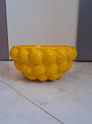 Vaso giallo limoni in ceramica