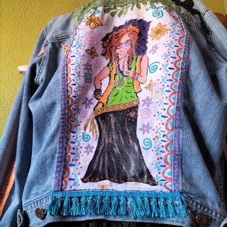 Chaqueta vaquera personalizada Janis Joplin