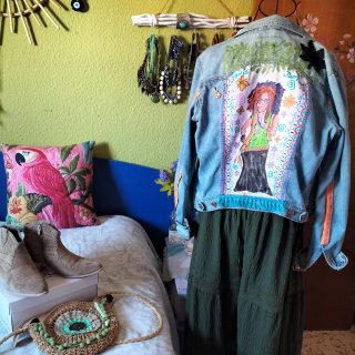 Chaqueta vaquera personalizada Janis Joplin