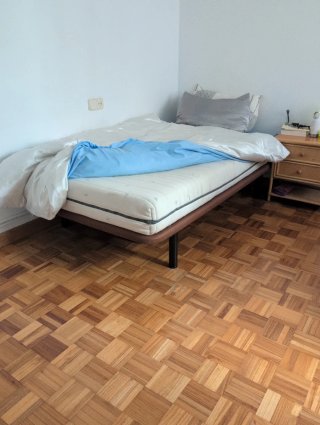 Cama y Colchón viscoelástico 105cm