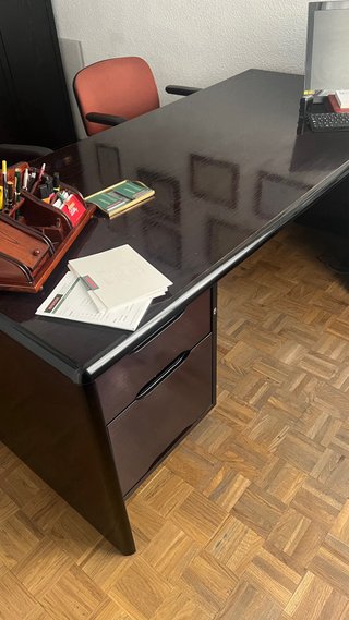 Mesa de despacho negra grande 175 x 80