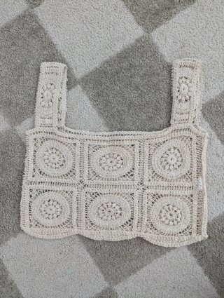 Top Crochet Beige