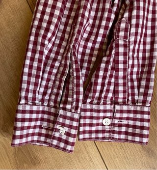 Camisa cuadros burdeos y blanca