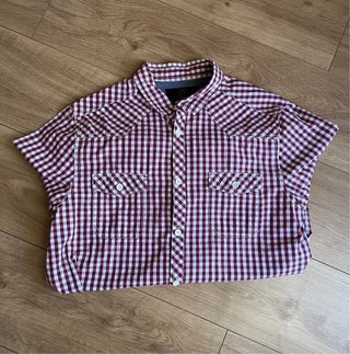 Camisa cuadros burdeos y blanca