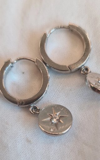 Pendientes Guess Aro Acero Circonitas