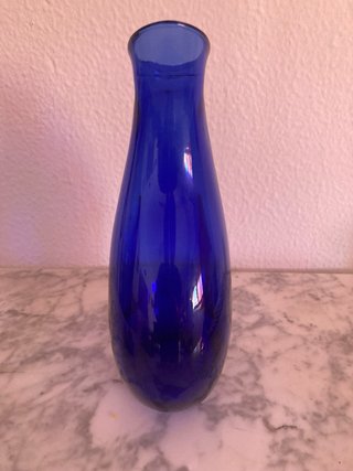 Jarra Vidrio Soplado Azul Cobalto