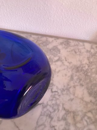Jarra Vidrio Soplado Azul Cobalto